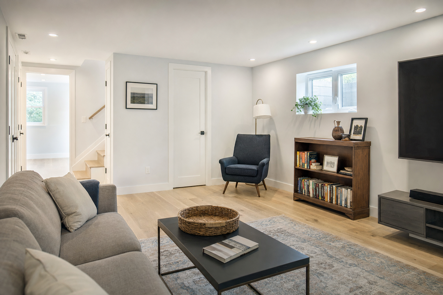 basement finishing &middot; representative project example &middot; illustrative
