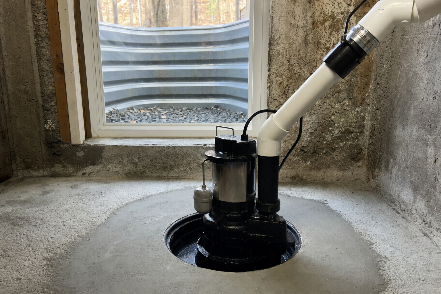 sump pump installation &middot; representative project example &middot; illustrative